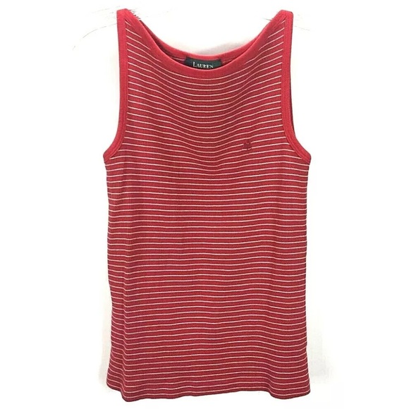 Lauren Ralph Lauren Tops - Lauren Ralph Tank Top Red Stripe Ribbed Knit mm20